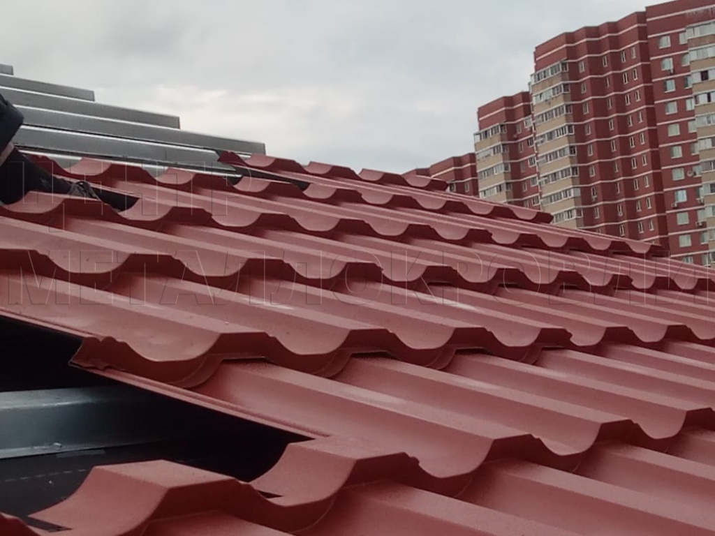 Металлочерепица Геркулес 8004 терракотовый Стальной Бархат от Центра Металлокровли в Туле Металлочерепица Геркулес 8004 терракотовый Стальной Бархат от Центра Металлокровли в Туле