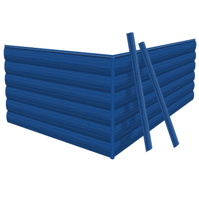 Фото сайдинга металлического (металлосайдинга) царьсайдинга Бревно Рубленое 4Д RAL5005 Синий сигнал для фасада дома