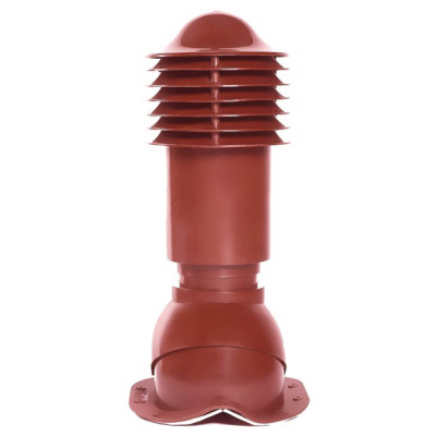 Труба вентиляционная VIOTTO d110мм h550мм для металлочерепицы RAL3005 красное вино утепленная вид спереди
