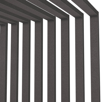 Декоративные рейки металлические RAL8019 МАТТЕ Темный Шоколад на стенах и потолке в сборе